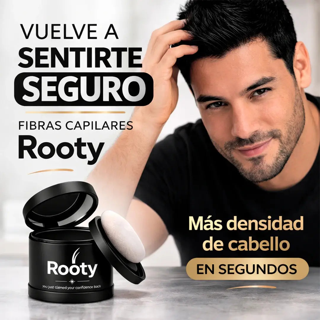 Fibras Capilares Rooty® – Solución rápida para canas y zonas con poco cabello