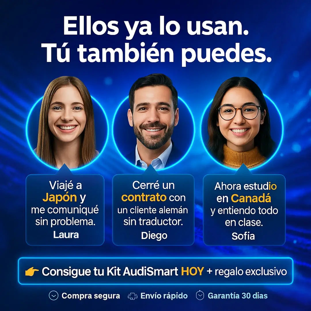 Kit AudiSmart® - Audífonos traductor con IA + Sett Carga Rapida