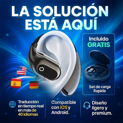 Sett AudiSmart® - Audífonos traductor con IA + Sett Carga Rapida