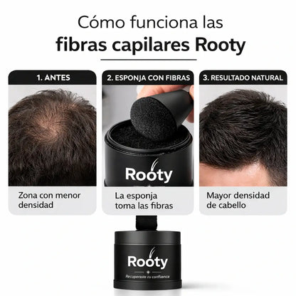 Fibras Capilares Rooty® – Solución rápida para canas y zonas con poco cabello