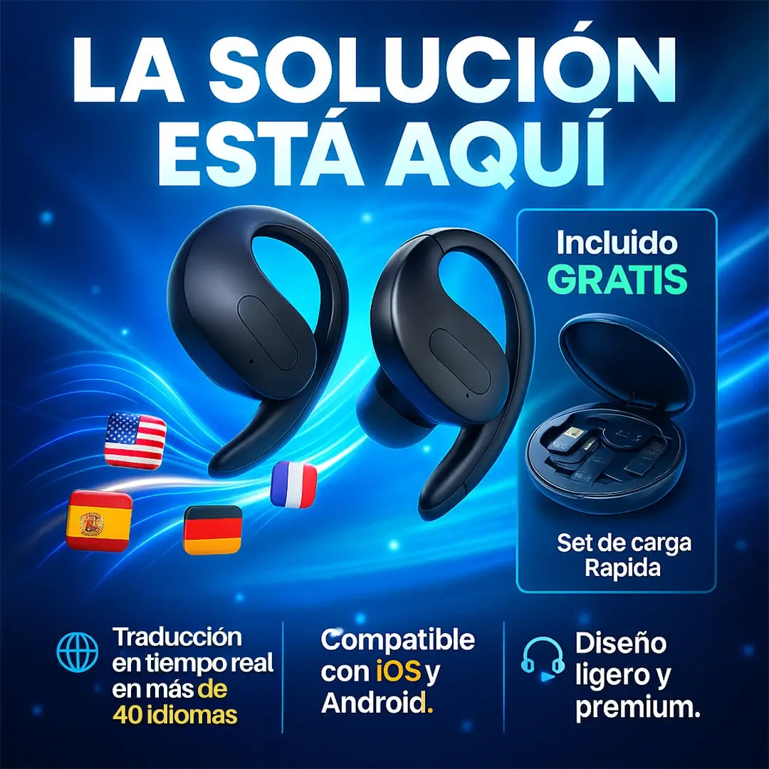 Kit AudiSmart® - Audífonos traductor con IA + Sett Carga Rapida