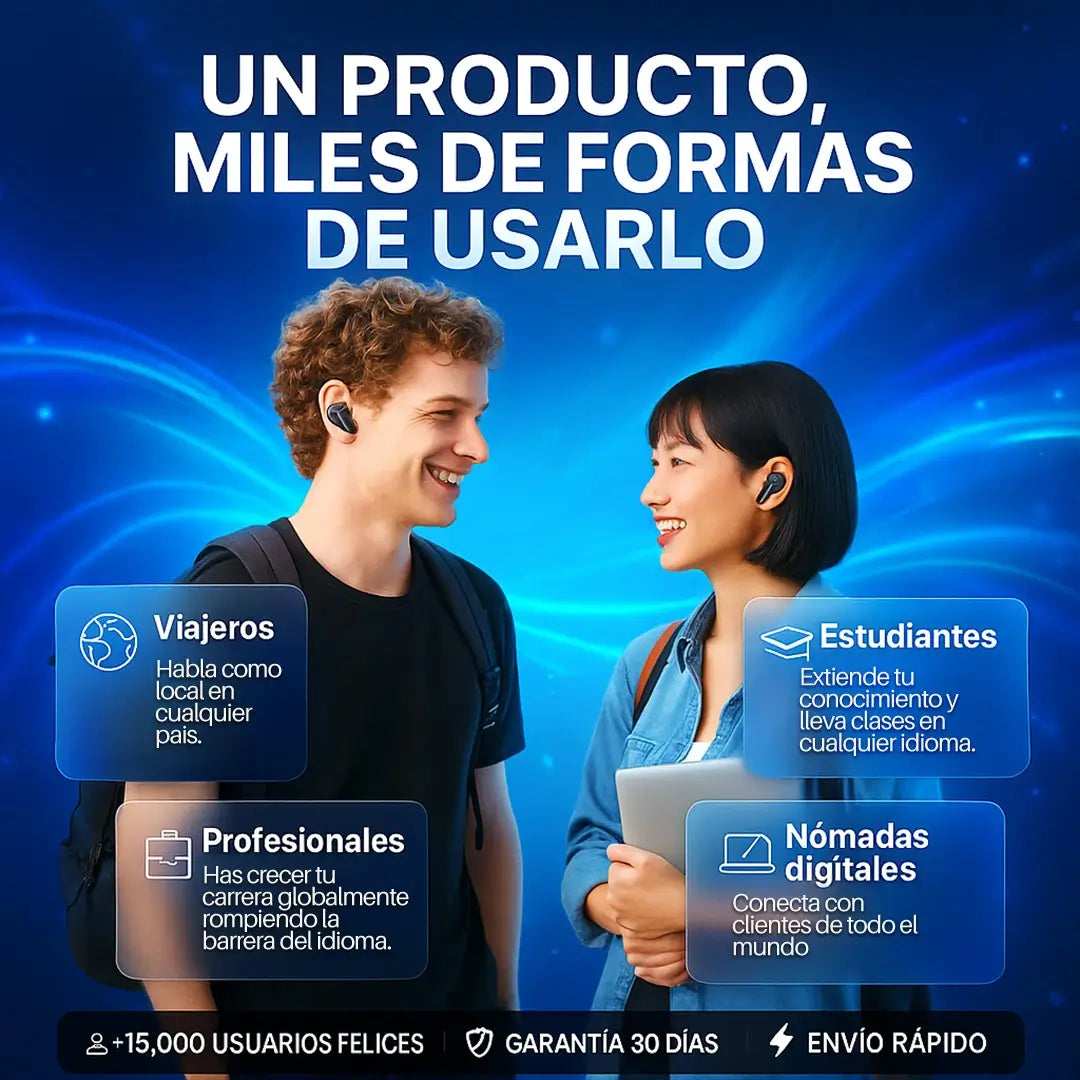Kit AudiSmart® - Audífonos traductor con IA + Sett Carga Rapida