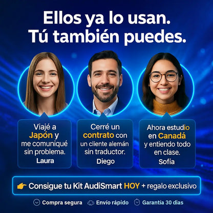Kit AudiSmart® - Audífonos traductor con IA + Sett Carga Rapida