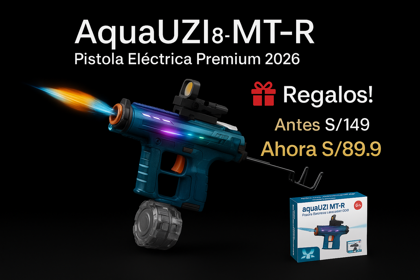 AquaUZI® MT·R - ELECTRICO CON LUCES RGB PREMIUM