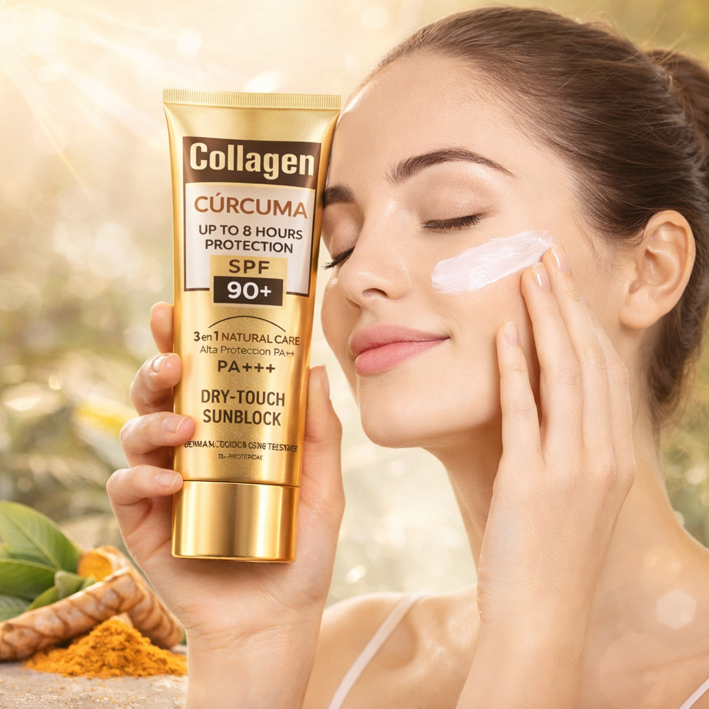PROTECTOR SOLAR SPF +90  PREMIUM  CON CÚRCUMA Y COLÁGENO Y VITAMINA C