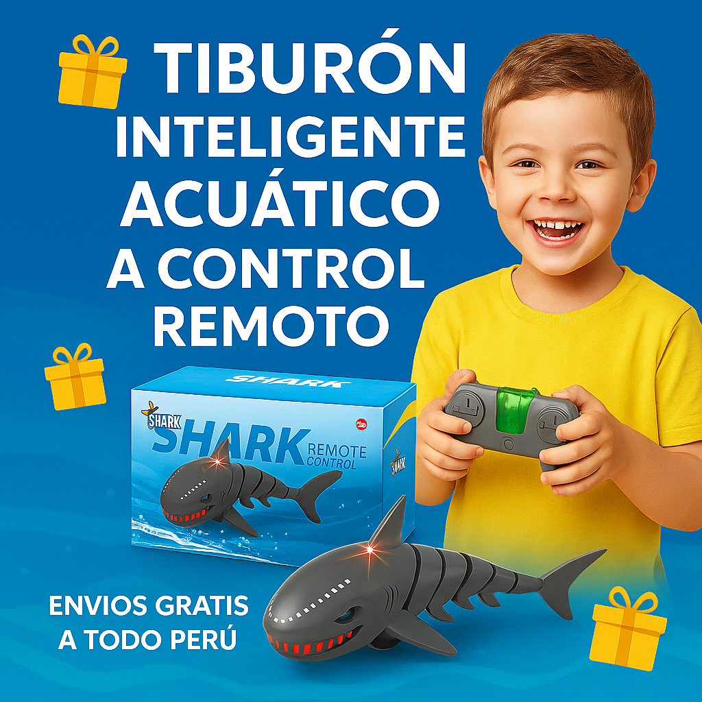 TIBURON INTELIGENTE ACUÁTICO A CONTROL REMOTO -Modelo Premium