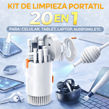 KIT DE LIMPIZA PROFESIONAL 20 EN 1 : TABLES,CELULA,LALTOP,ETC