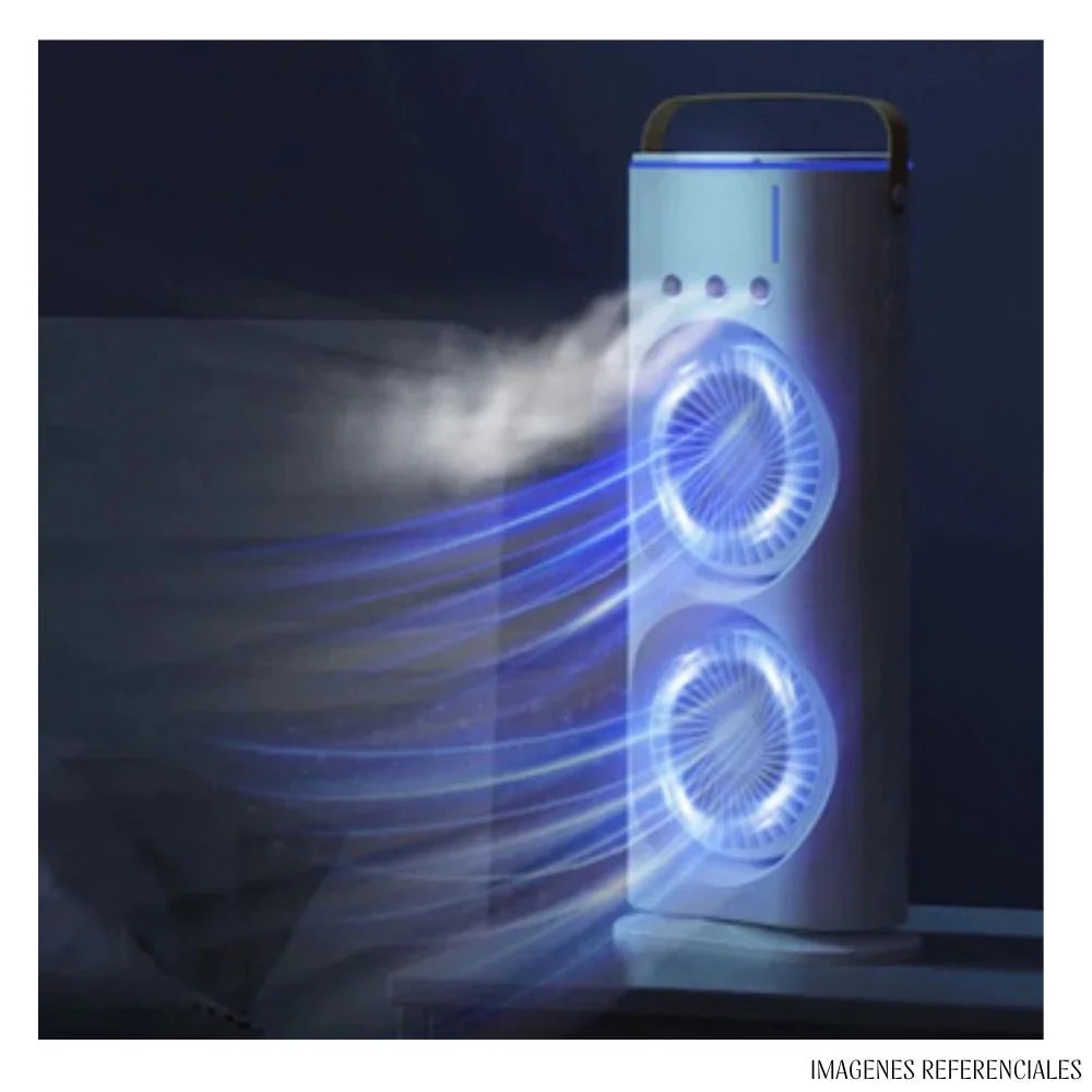 VENTILADOR PORTATIL AIRE ACONDICIONADO 5 EN 1 ILUMINACION LED RECARGABLE